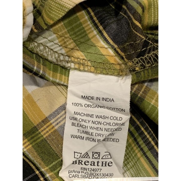 Prana Mens Breathe Pearl Snap Collared Button Up‎ Short Sleeve Shirt Medium - Picture 5 of 7